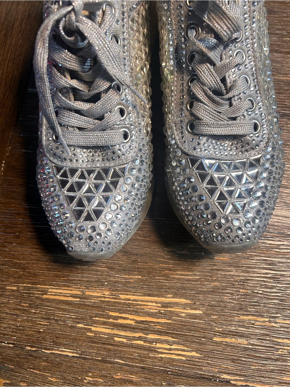 Steve Madden Leather Carissa rhinestone platform sneakers size 7 - Picture 9 of 10